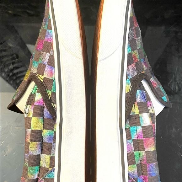 Vans Off the Wall Multicolored Foil Sneakers Slip On Shoes Size Men 5 Wom 6.5 - Picture 10 of 10